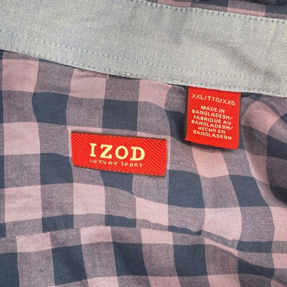 IZOD Men's Blue Checkered Shirt - Picture 3 of 3